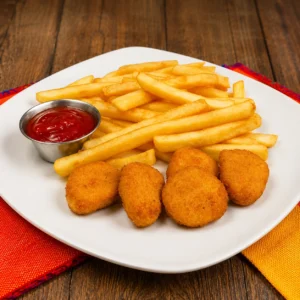 6 Kids Nuggets With fries