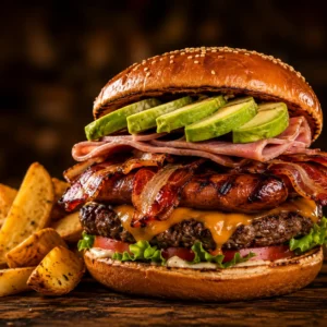 Mexican Burger/bacon/salchicha/hamon/avacado